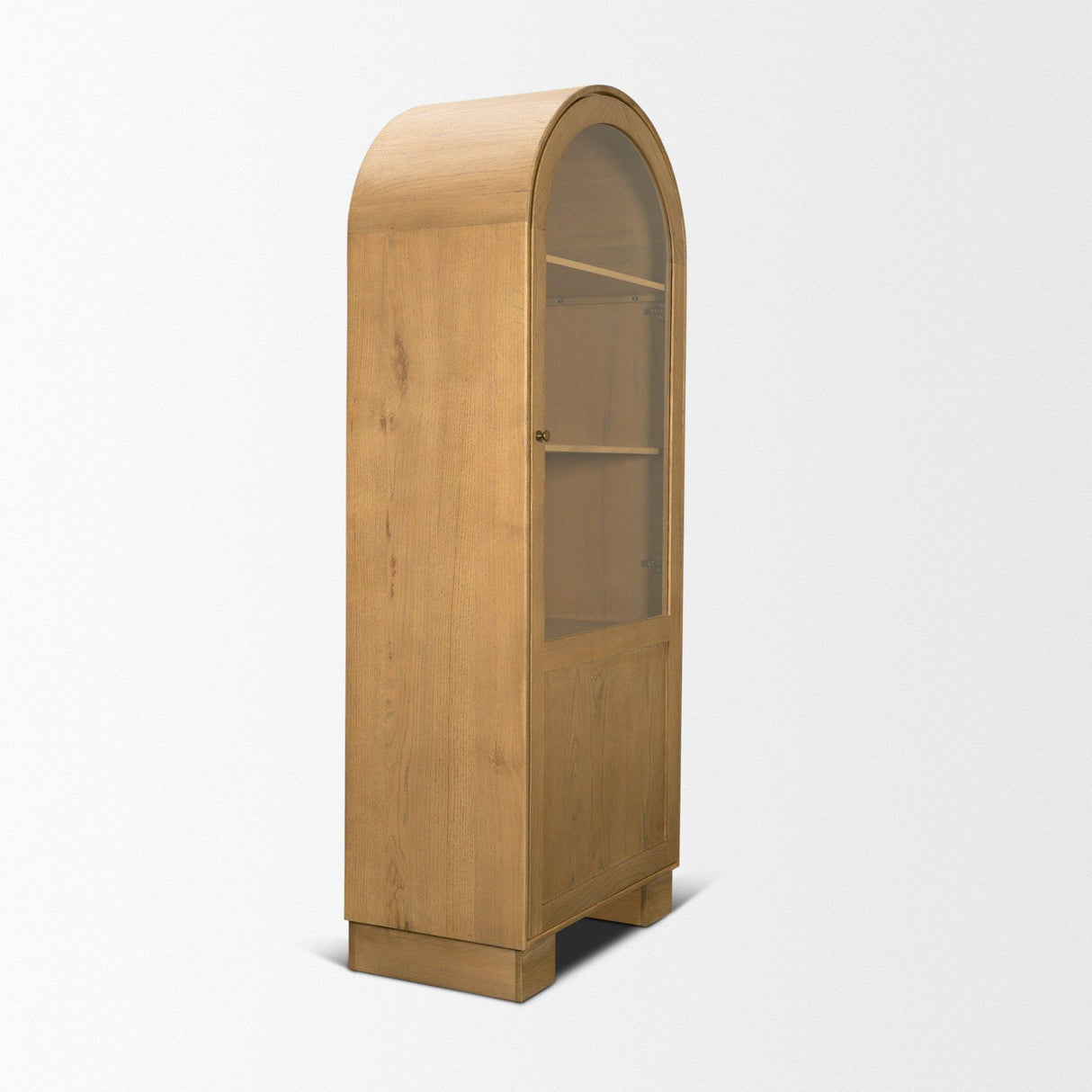 Mercana Hawthorne Solid Oak Wood w/ Glass Curio Cabinet