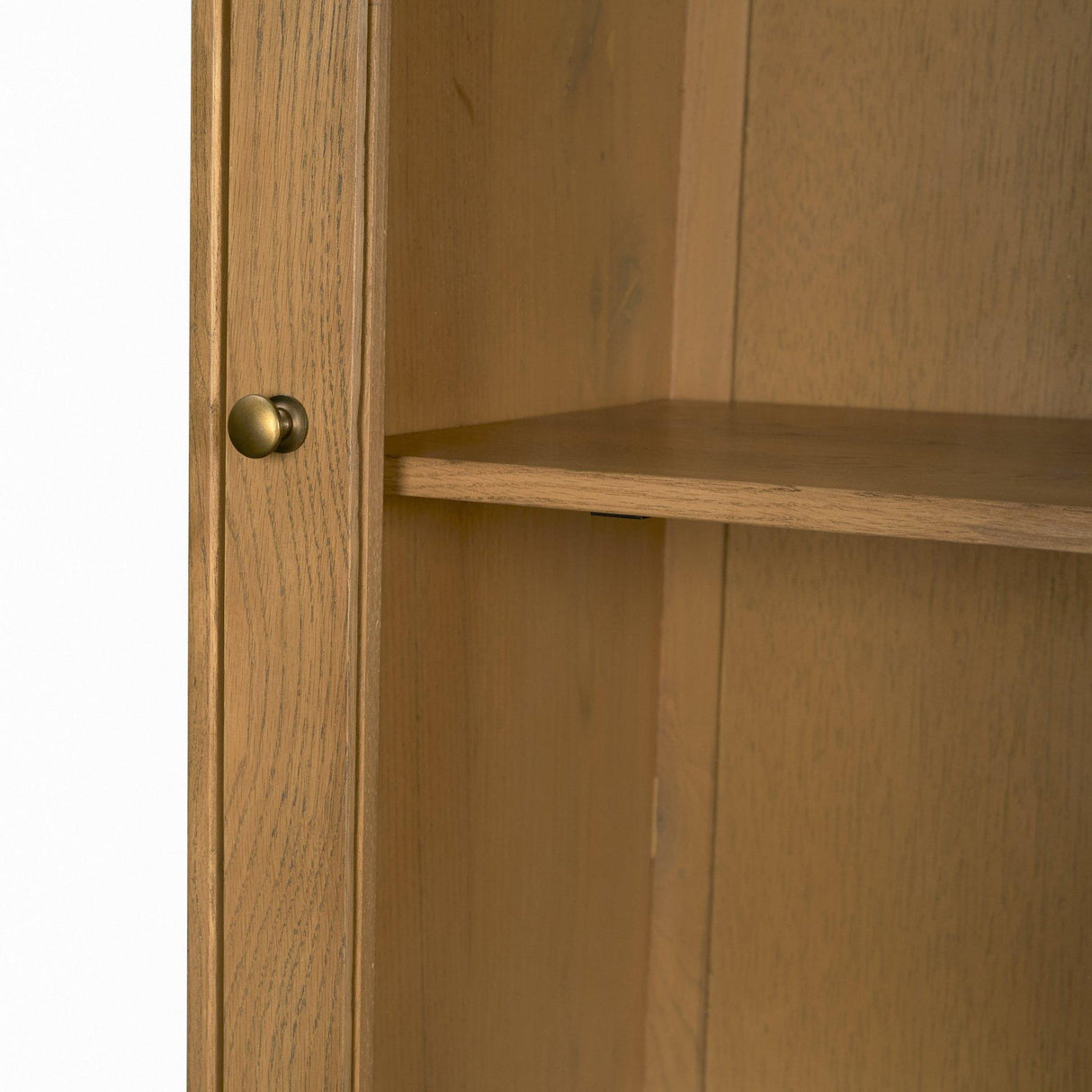 Mercana Hawthorne Solid Oak Wood w/ Glass Curio Cabinet