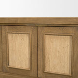Mercana Valterra Light Brown Wood w/ Travertine 6 Door Media Console
