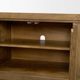 Mercana Valterra Light Brown Wood w/ Travertine 6 Door Media Console