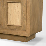 Mercana Valterra Light Brown Wood w/ Travertine 6 Door Media Console
