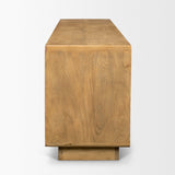 Mercana Valterra Light Brown Wood w/ Travertine 6 Door Media Console