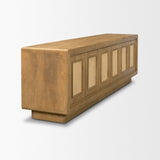 Mercana Valterra Light Brown Wood w/ Travertine 6 Door Media Console