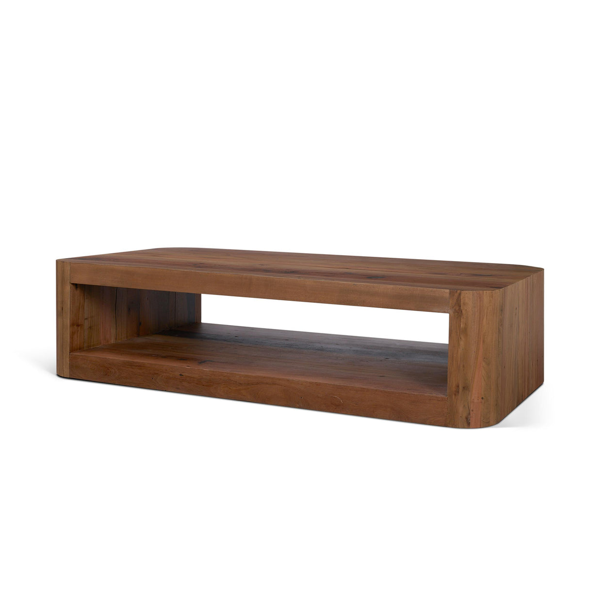 Mercana Dunmore Solid Wood Rectangular Open Shelf Coffee Table