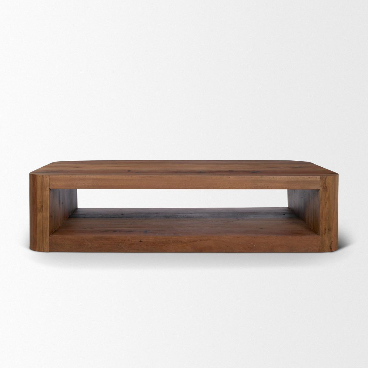 Mercana Dunmore Solid Wood Rectangular Open Shelf Coffee Table