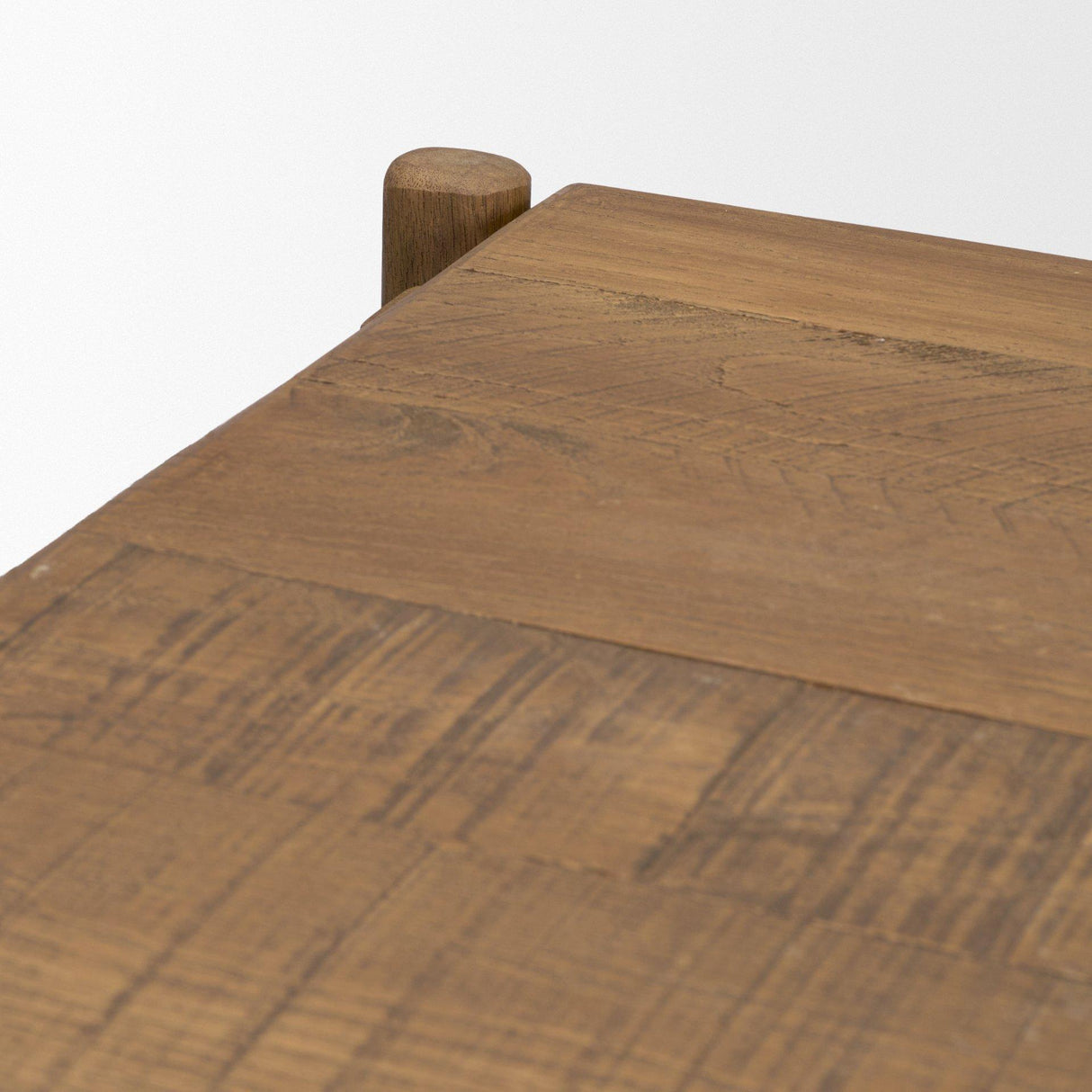 Mercana Riven Oak Wood Square Side Table
