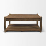 Mercana Ashwick Dark Brown Reclaimed Wood Square Coffee Table