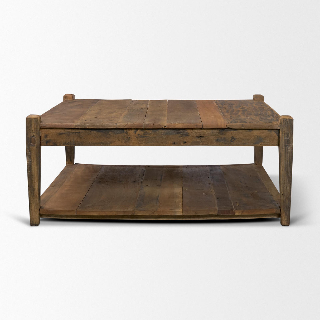 Mercana Ashwick Dark Brown Reclaimed Wood Square Coffee Table