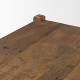 Mercana Ashwick Dark Brown Reclaimed Wood Square Coffee Table