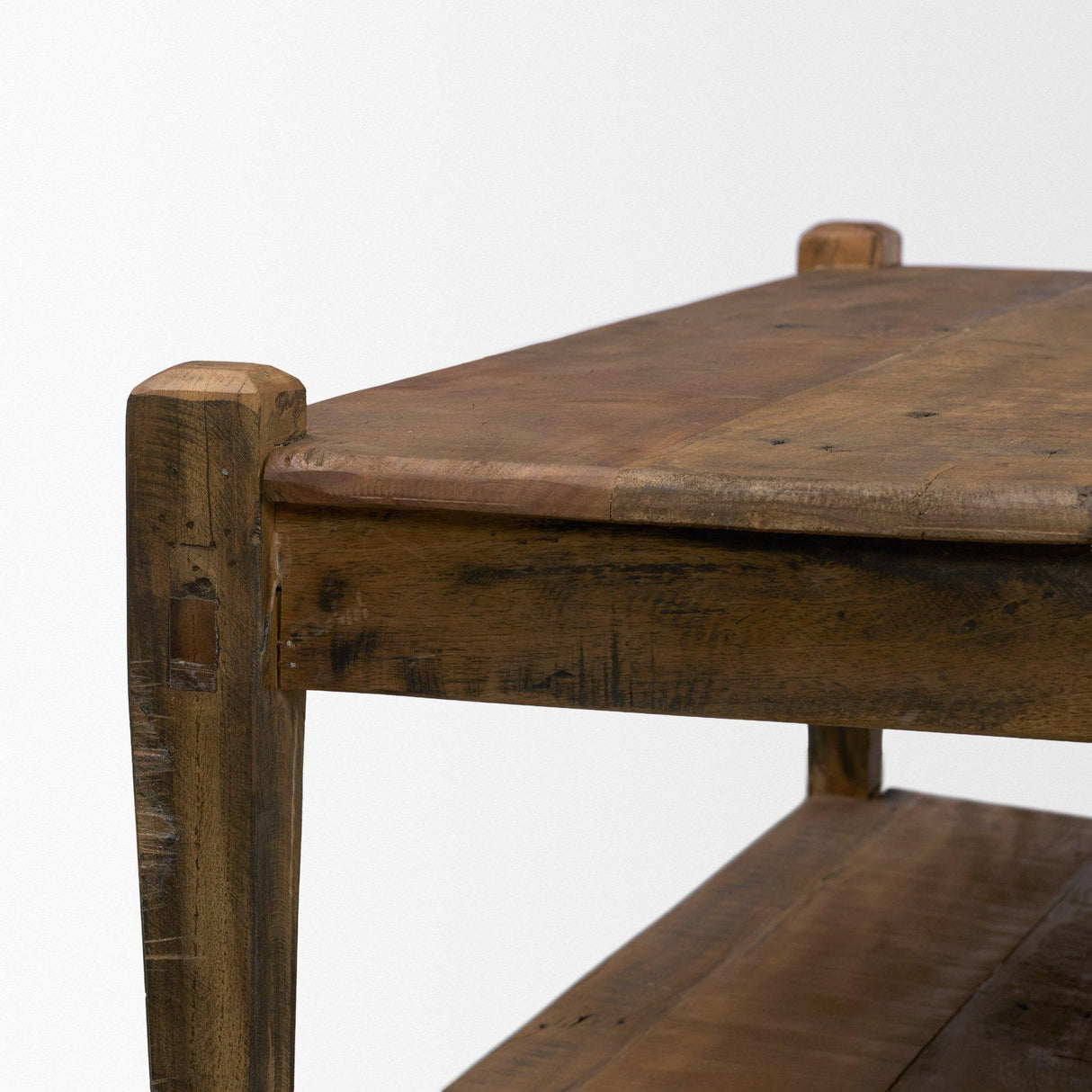 Mercana Ashwick Dark Brown Reclaimed Wood Square Coffee Table