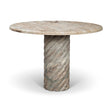 Mercana Ravello 42" Pink Marble Swirl Pedestal Base Round Dining Table
