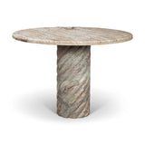 Mercana Ravello 42" Pink Marble Swirl Pedestal Base Round Dining Table