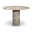 Mercana Ravello 42" Pink Marble Swirl Pedestal Base Round Dining Table