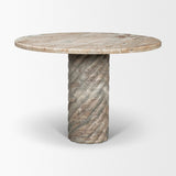 Mercana Ravello 42" Pink Marble Swirl Pedestal Base Round Dining Table