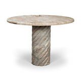 Mercana Ravello 42" Pink Marble Swirl Pedestal Base Round Dining Table