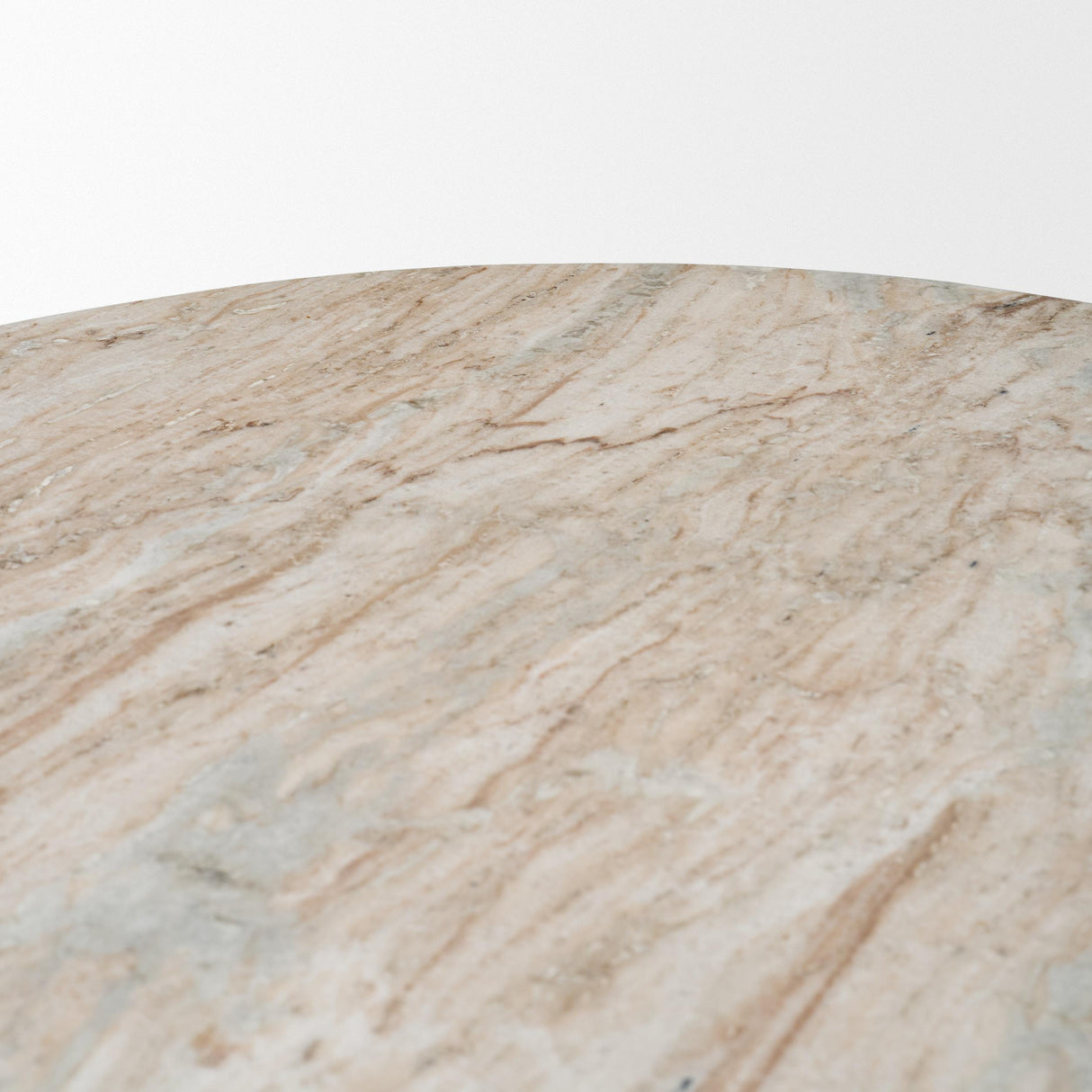 Mercana Ravello 42" Pink Marble Swirl Pedestal Base Round Dining Table