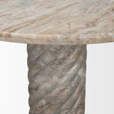Mercana Ravello 42" Pink Marble Swirl Pedestal Base Round Dining Table