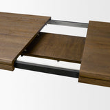 Mercana Kendrix 84" Dark Brown Oak Wood Extendable Rectangular Dining Table