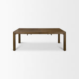 Mercana Kendrix 84" Dark Brown Oak Wood Extendable Rectangular Dining Table