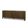 Mercana Kendrix Dark Brown Oak Wood Cappuccino Marble 4 Door Closed Sideboard