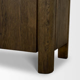 Mercana Kendrix Dark Brown Oak Wood Cappuccino Marble 4 Door Closed Sideboard