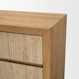 Mercana Travona Oak Wood w/ Travertine 6 Drawer Dresser