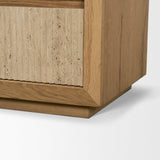 Mercana Travona Oak Wood w/ Travertine 6 Drawer Dresser