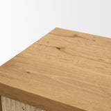 Mercana Travona Oak Wood w/ Travertine 6 Drawer Dresser