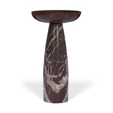 Mercana Bellancia Rosso Red Levanto Marble Pedastal Side Table