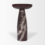 Mercana Bellancia Rosso Red Levanto Marble Pedastal Side Table