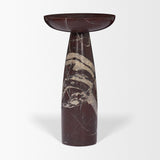 Mercana Bellancia Rosso Red Levanto Marble Pedastal Side Table