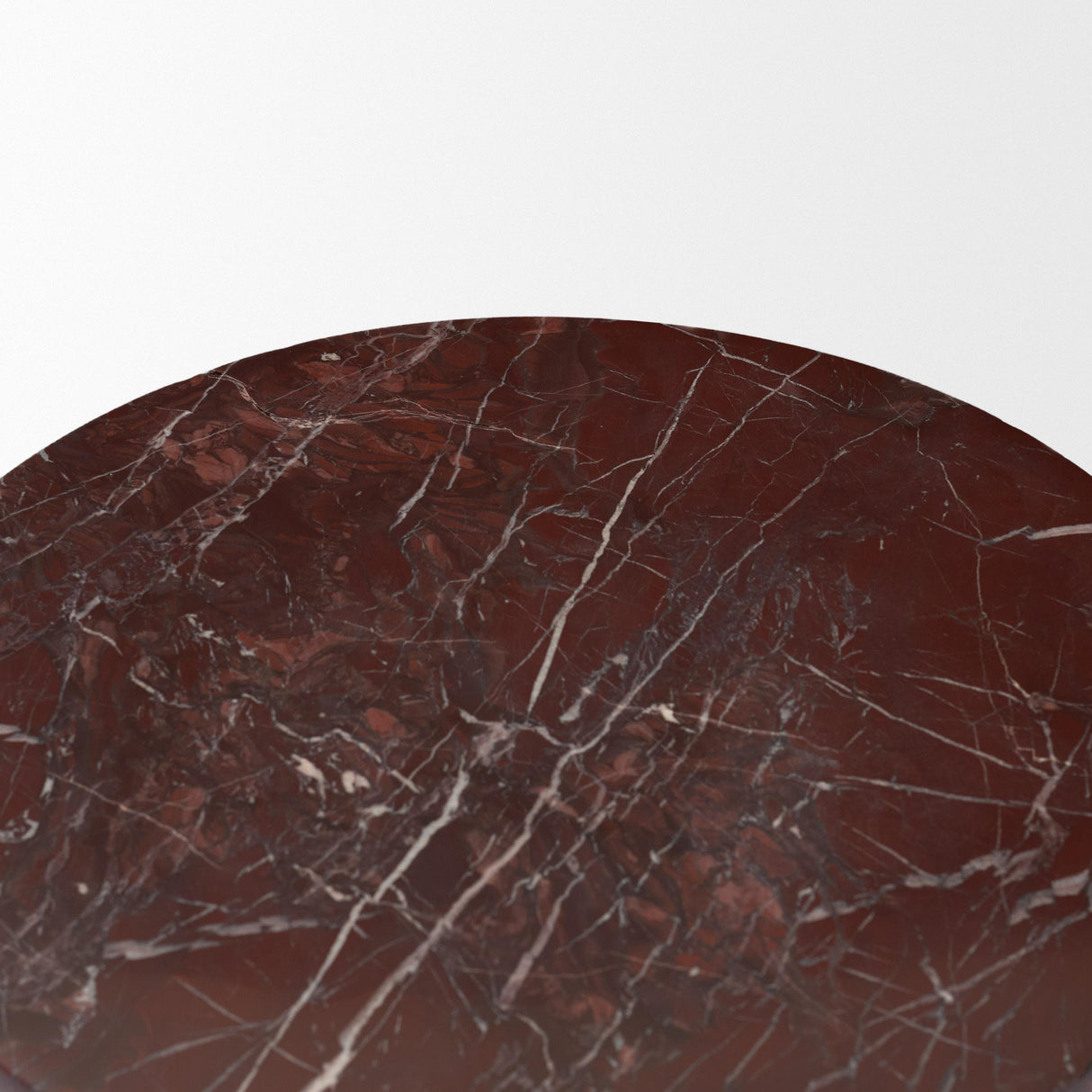 Mercana Bellancia Rosso Red Levanto Marble Pedastal Side Table