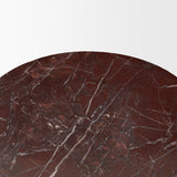 Mercana Bellancia Rosso Red Levanto Marble Pedastal Side Table