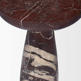 Mercana Bellancia Rosso Red Levanto Marble Pedastal Side Table
