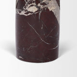 Mercana Bellancia Rosso Red Levanto Marble Pedastal Side Table