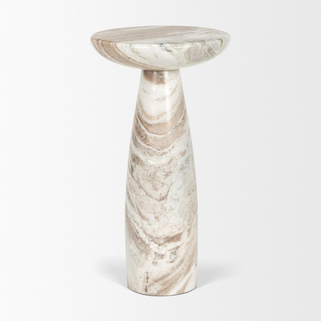 Mercana Bellancia Rosa Pink Marble Pedestal Side Table
