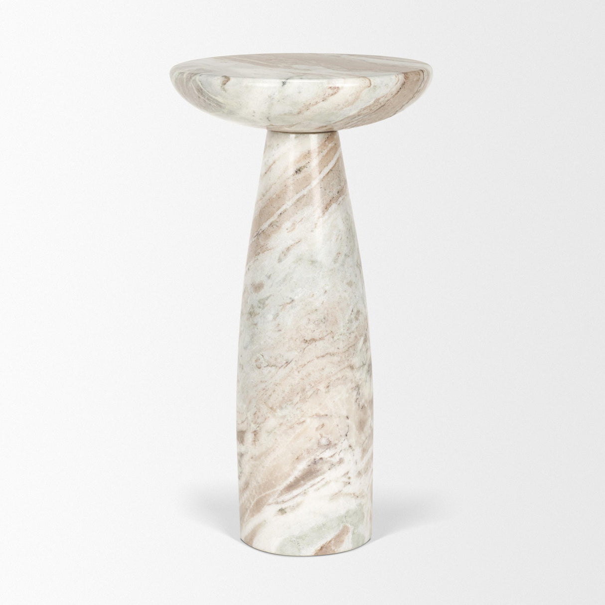 Mercana Bellancia Rosa Pink Marble Pedestal Side Table