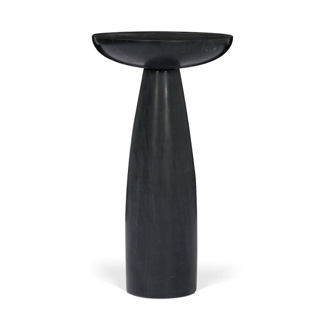 Mercana Bellancia Nero Black Marquina Marble Pedestal Side Table