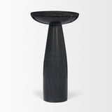 Mercana Bellancia Nero Black Marquina Marble Pedestal Side Table