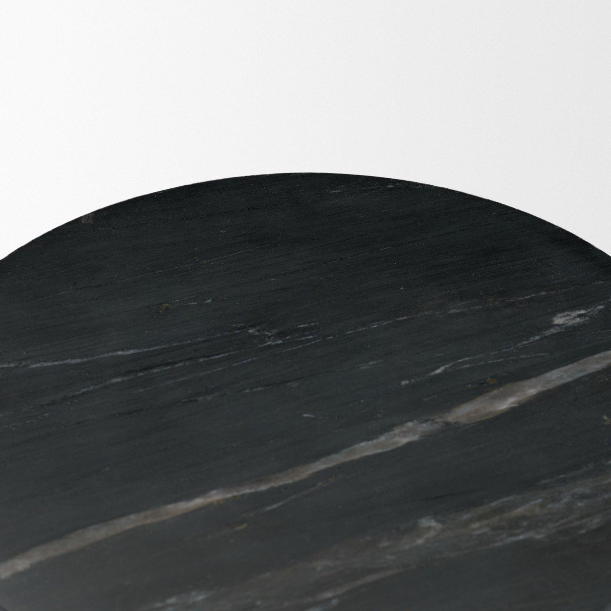 Mercana Bellancia Nero Black Marquina Marble Pedestal Side Table