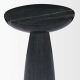 Mercana Bellancia Nero Black Marquina Marble Pedestal Side Table