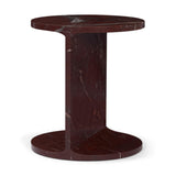 Mercana Forma Rosso Red Marble Round Side Table