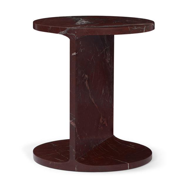 Mercana Forma Rosso Red Marble Round Side Table