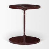 Mercana Forma Rosso Red Marble Round Side Table