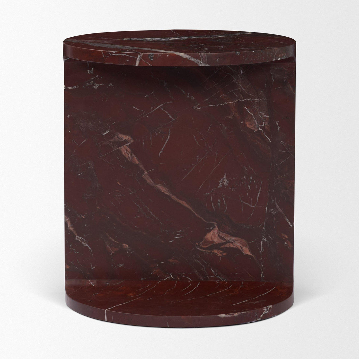 Mercana Forma Rosso Red Marble Round Side Table