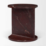 Mercana Forma Rosso Red Marble Round Side Table