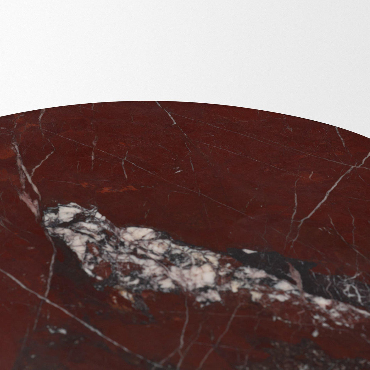 Mercana Forma Rosso Red Marble Round Side Table