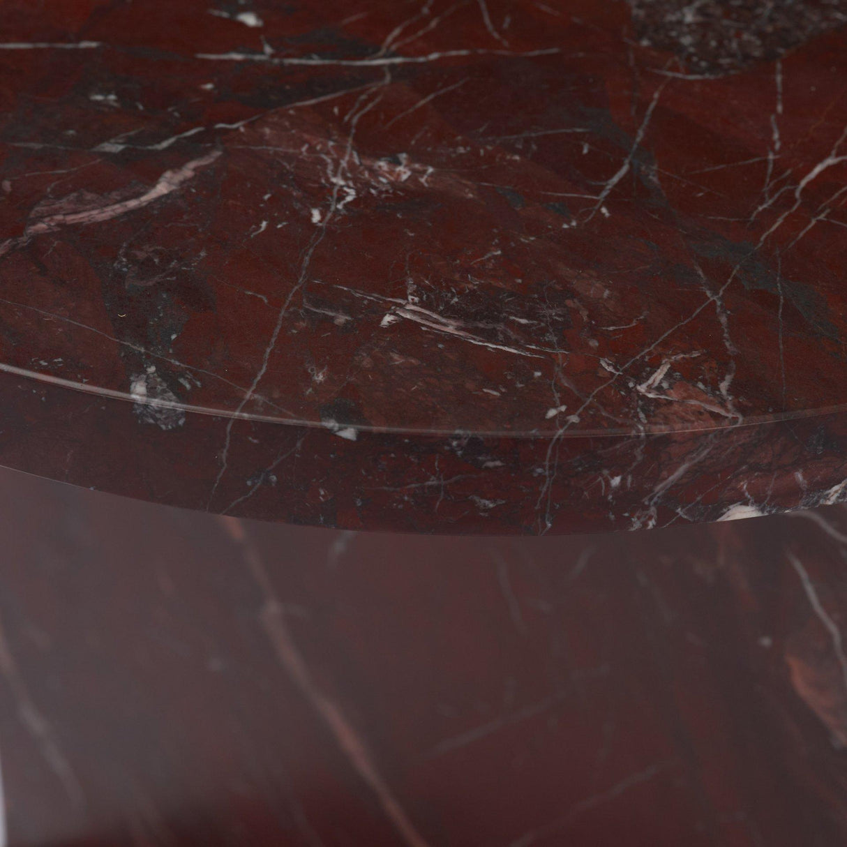 Mercana Forma Rosso Red Marble Round Side Table