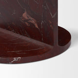 Mercana Forma Rosso Red Marble Round Side Table