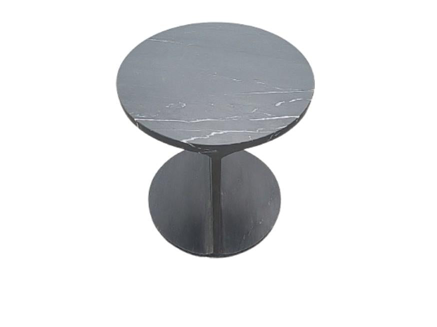 Mercana Forma Nero Black Marble Round Side Table